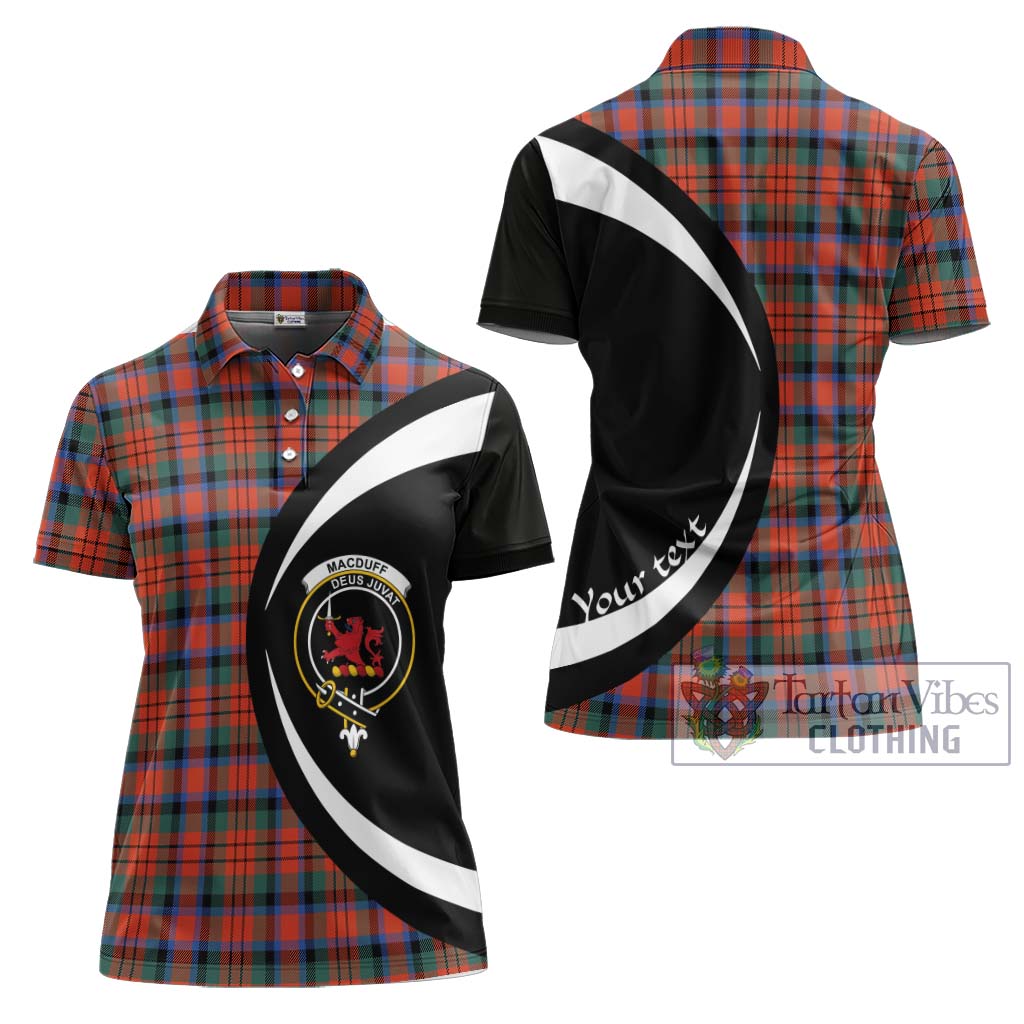 MacDuff Ancient Tartan Women's Polo Shirt with Family Crest Circle Style Women - Tartan Vibes Clothing