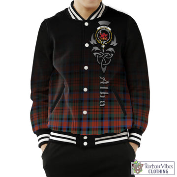 MacDuff Ancient Tartan Baseball Jacket Featuring Alba Gu Brath Family Crest Celtic Inspired