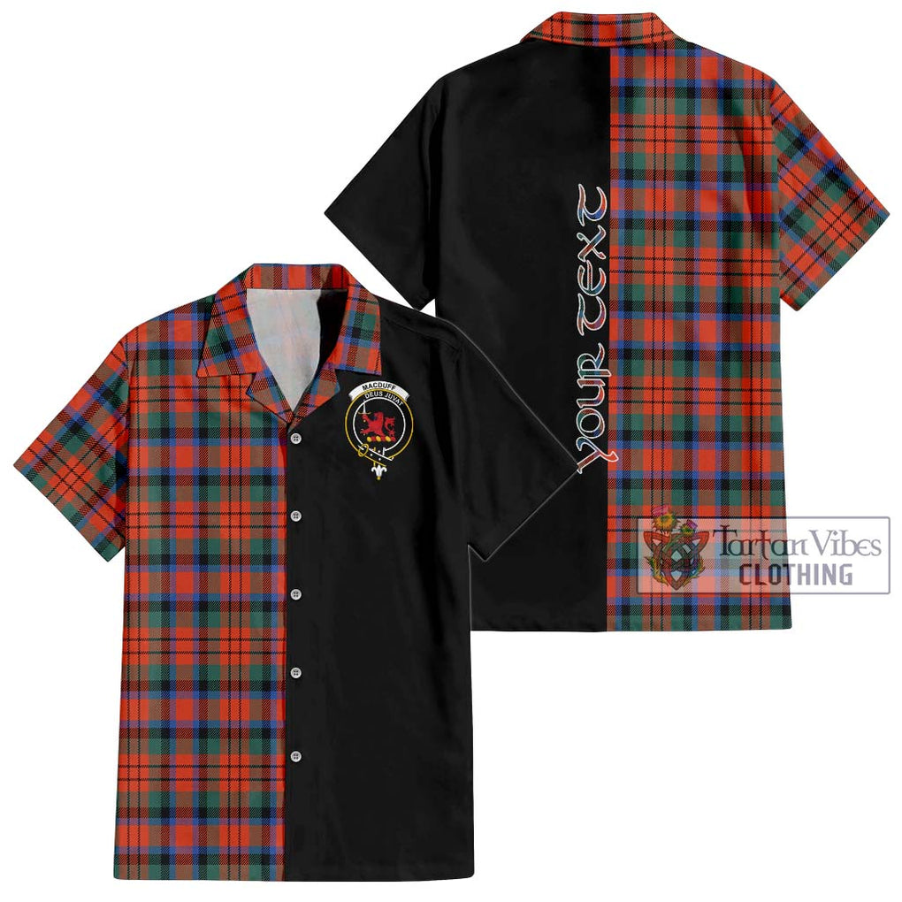 MacDuff Ancient Tartan Short Sleeve Button Shirt with Family Crest and Half Of Me Style Kid - Tartanvibesclothing Shop