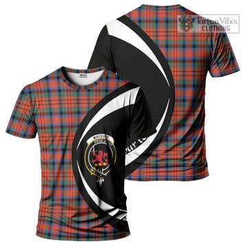 MacDuff Ancient Tartan T-Shirt with Family Crest Circle Style