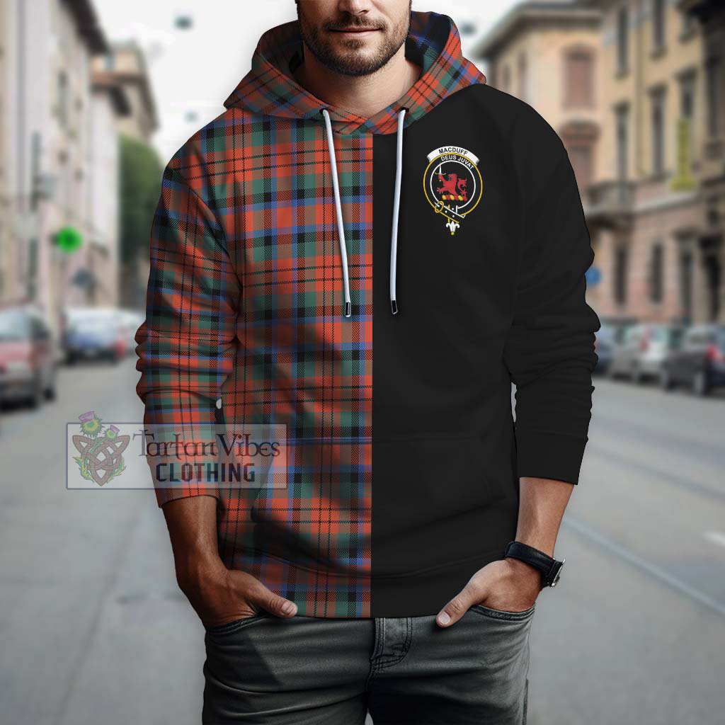 Tartan Vibes Clothing MacDuff Ancient Tartan Hoodie with Family Crest and Half Of Me Style