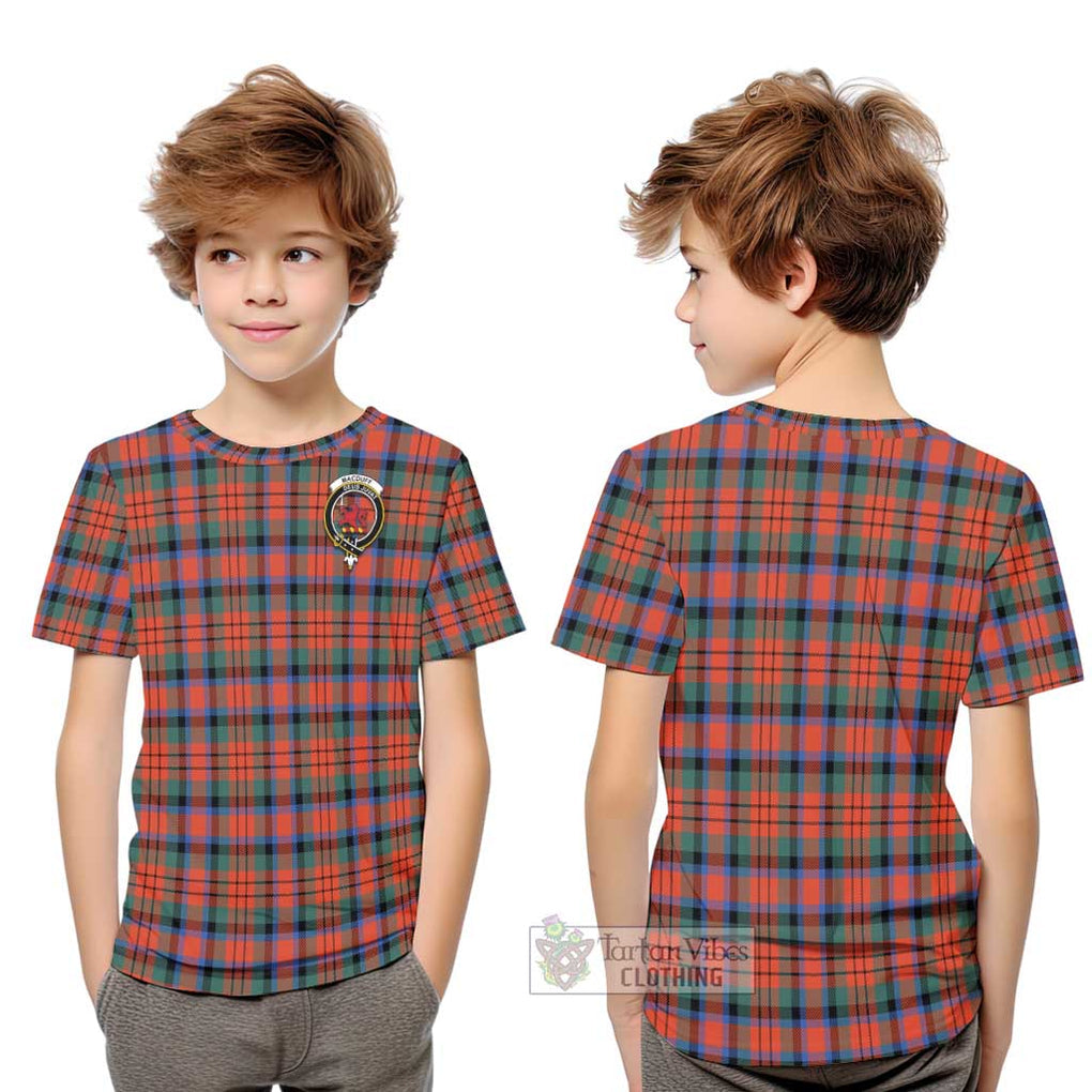 MacDuff Ancient Tartan Kid T-Shirt with Family Crest Youth XL Size14 - Tartanvibesclothing Shop