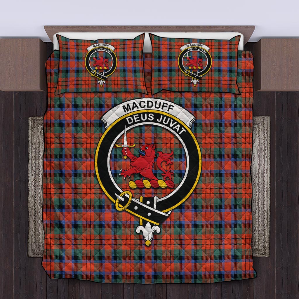 MacDuff Ancient Tartan Quilt Bed Set with Family Crest Twin - Tartan Vibes Clothing