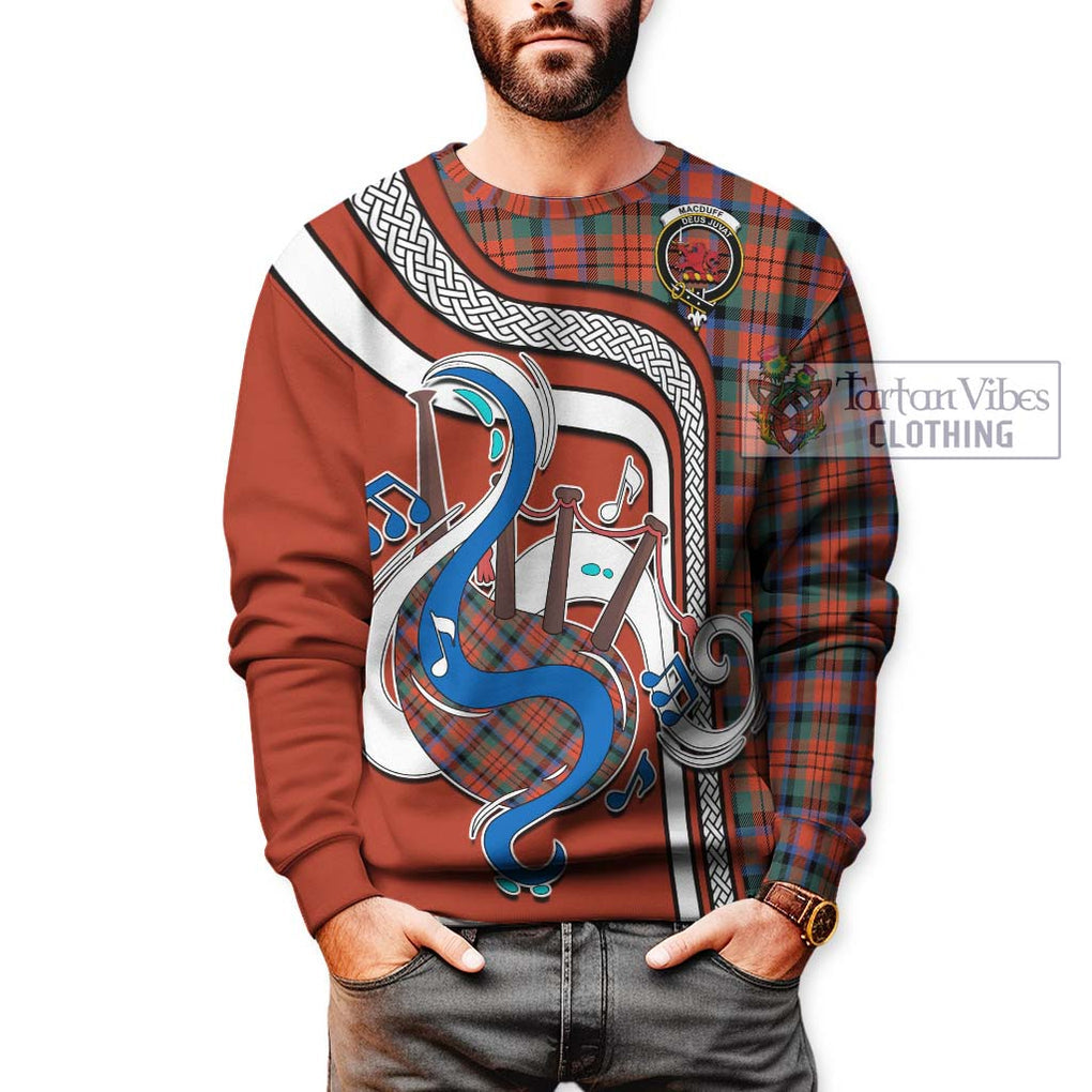 Tartan Vibes Clothing MacDuff Ancient Tartan Sweatshirt with Epic Bagpipe Style