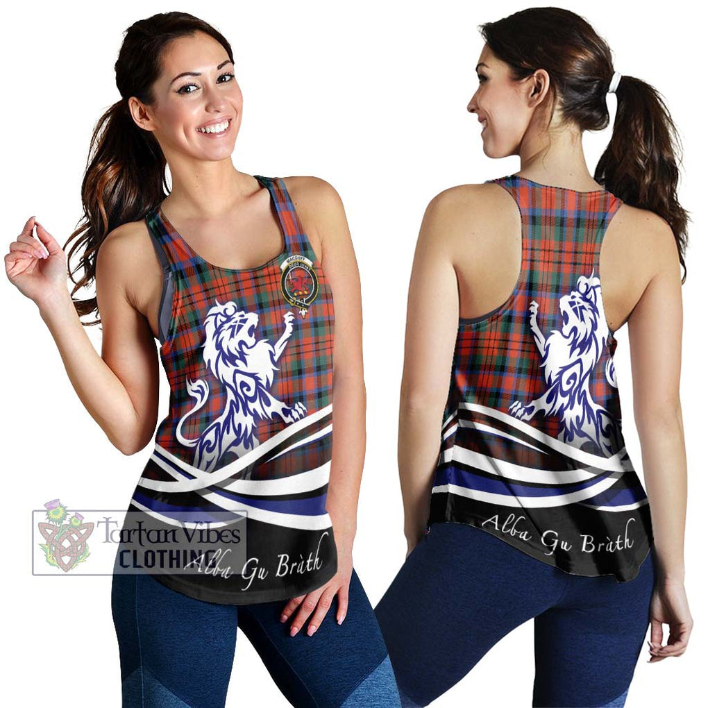 MacDuff Ancient Tartan Women's Racerback Tanks with Alba Gu Brath Regal Lion Emblem 4XL - Tartanvibesclothing Shop