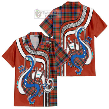 MacDuff Ancient Tartan Short Sleeve Button Shirt with Epic Bagpipe Style