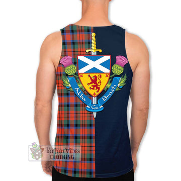 MacDuff Ancient Tartan Men's Tank Top Alba with Scottish Lion Royal Arm Half Style