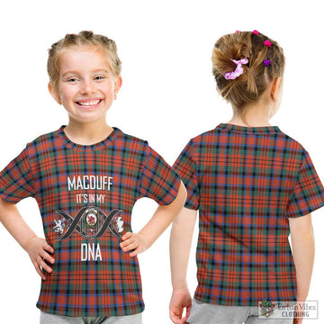 MacDuff Ancient Tartan Kid T-Shirt with Family Crest DNA In Me Style