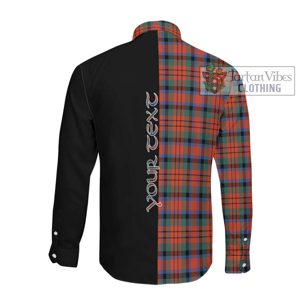 MacDuff Ancient Tartan Long Sleeve Button Shirt with Family Crest and Half Of Me Style Men's Shirt - Tartanvibesclothing Shop