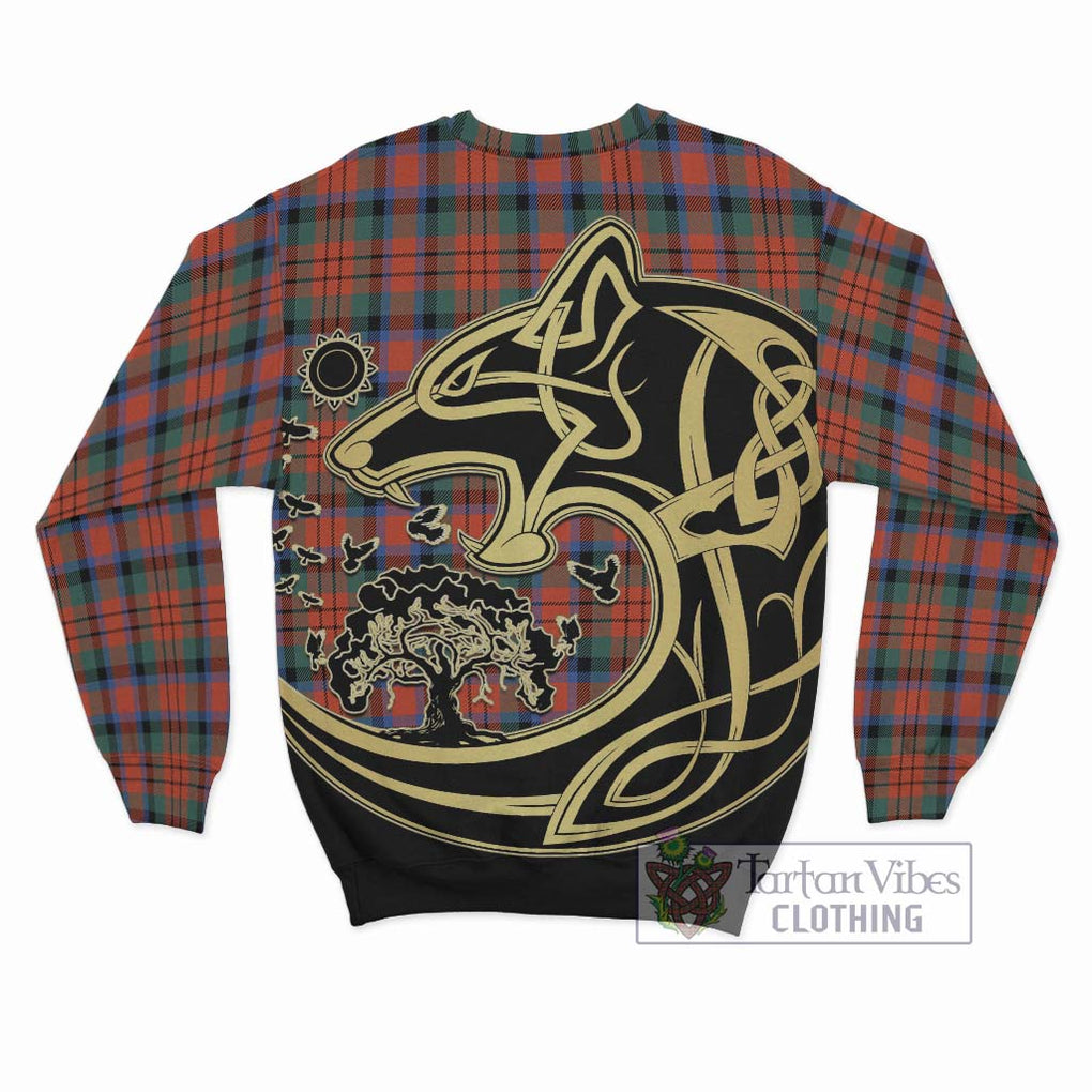 MacDuff Ancient Tartan Sweatshirt with Family Crest Celtic Wolf Style - Tartan Vibes Clothing