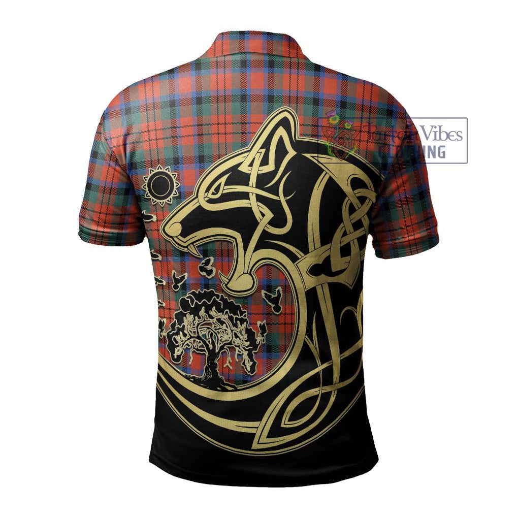 MacDuff Ancient Tartan Polo Shirt with Family Crest Celtic Wolf Style - Tartanvibesclothing Shop