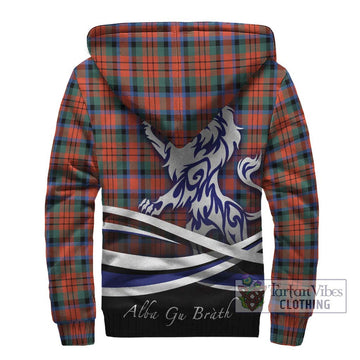 MacDuff Ancient Tartan Sherpa Hoodie with Alba Gu Brath Regal Lion Emblem