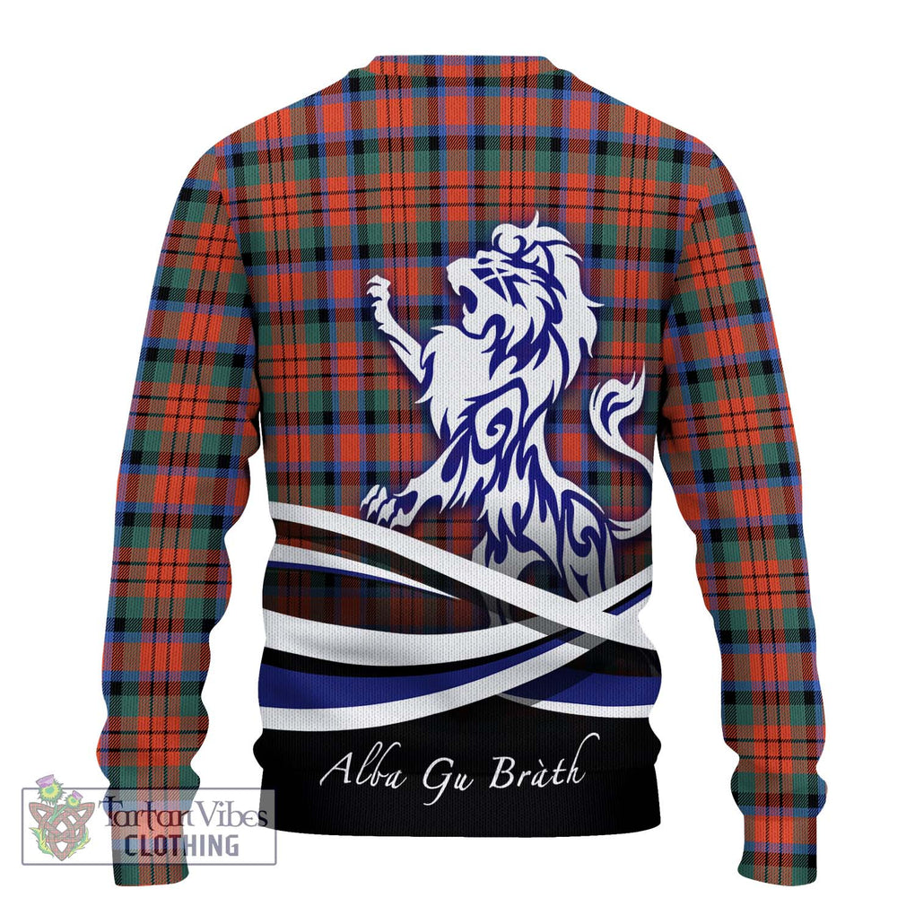 MacDuff Ancient Tartan Knitted Sweater with Alba Gu Brath Regal Lion Emblem - Tartanvibesclothing Shop