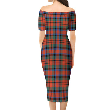 MacDuff Ancient Tartan Off Shoulder Lady Dress