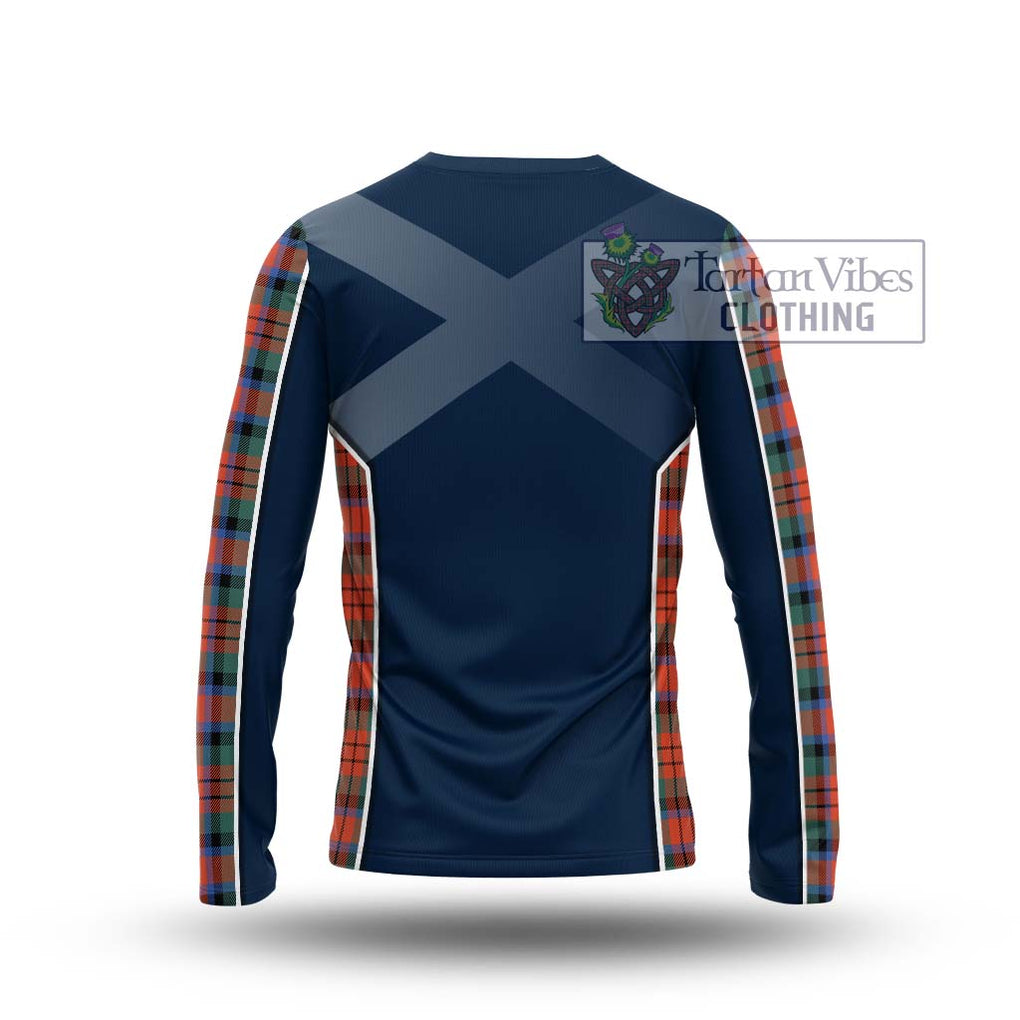 MacDuff Ancient Tartan Long Sleeve T-Shirt with Family Crest and Lion Rampant Vibes Sport Style - Tartan Vibes Clothing