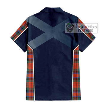 MacDuff Ancient Tartan Short Sleeve Button Shirt with Family Crest and Lion Rampant Vibes Sport Style