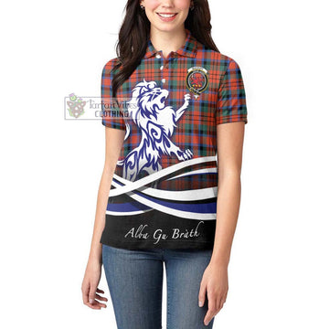 MacDuff Ancient Tartan Women's Polo Shirt with Alba Gu Brath Regal Lion Emblem