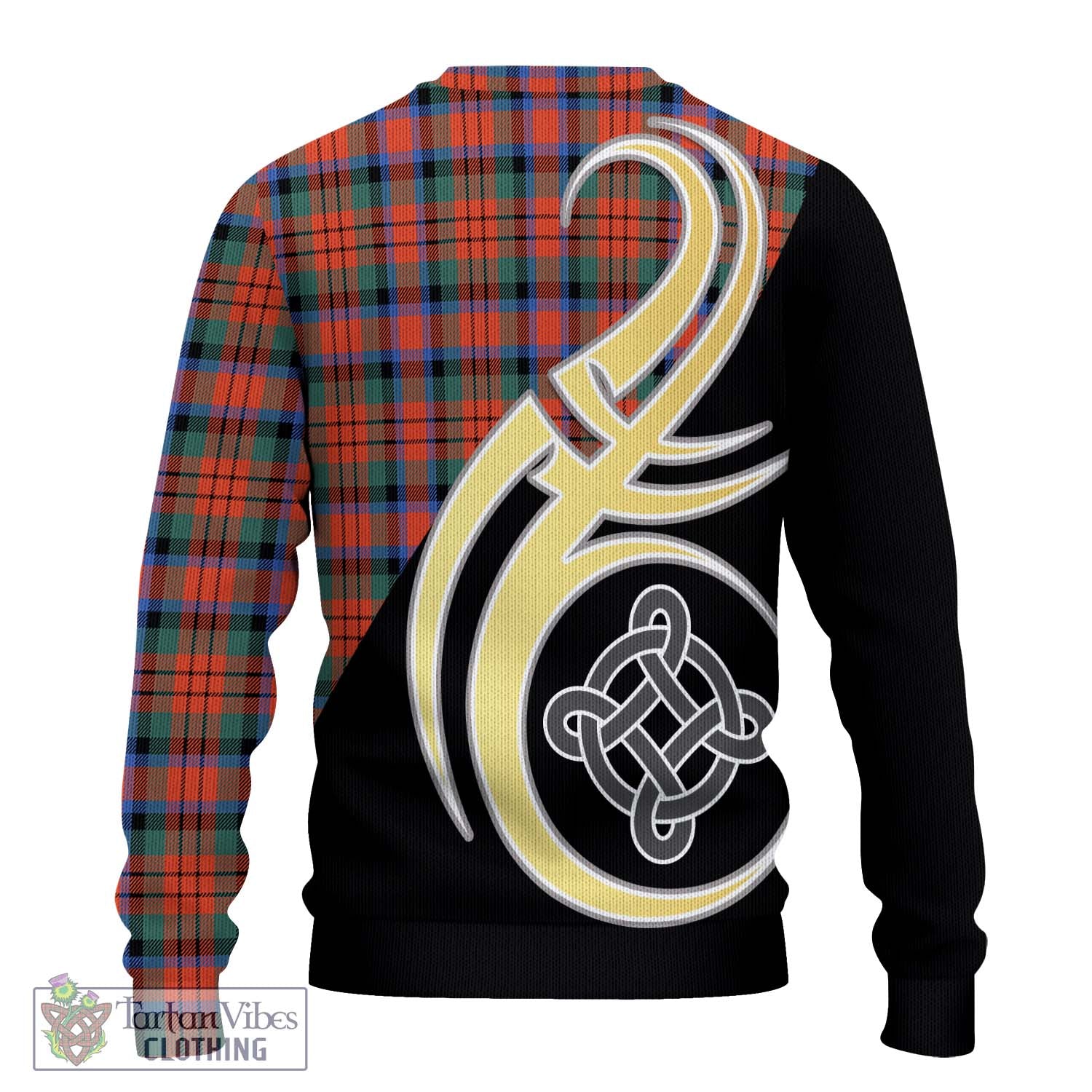 MacDuff Ancient Tartan Knitted Sweater with Family Crest and Celtic Symbol Style - Tartan Vibes Clothing