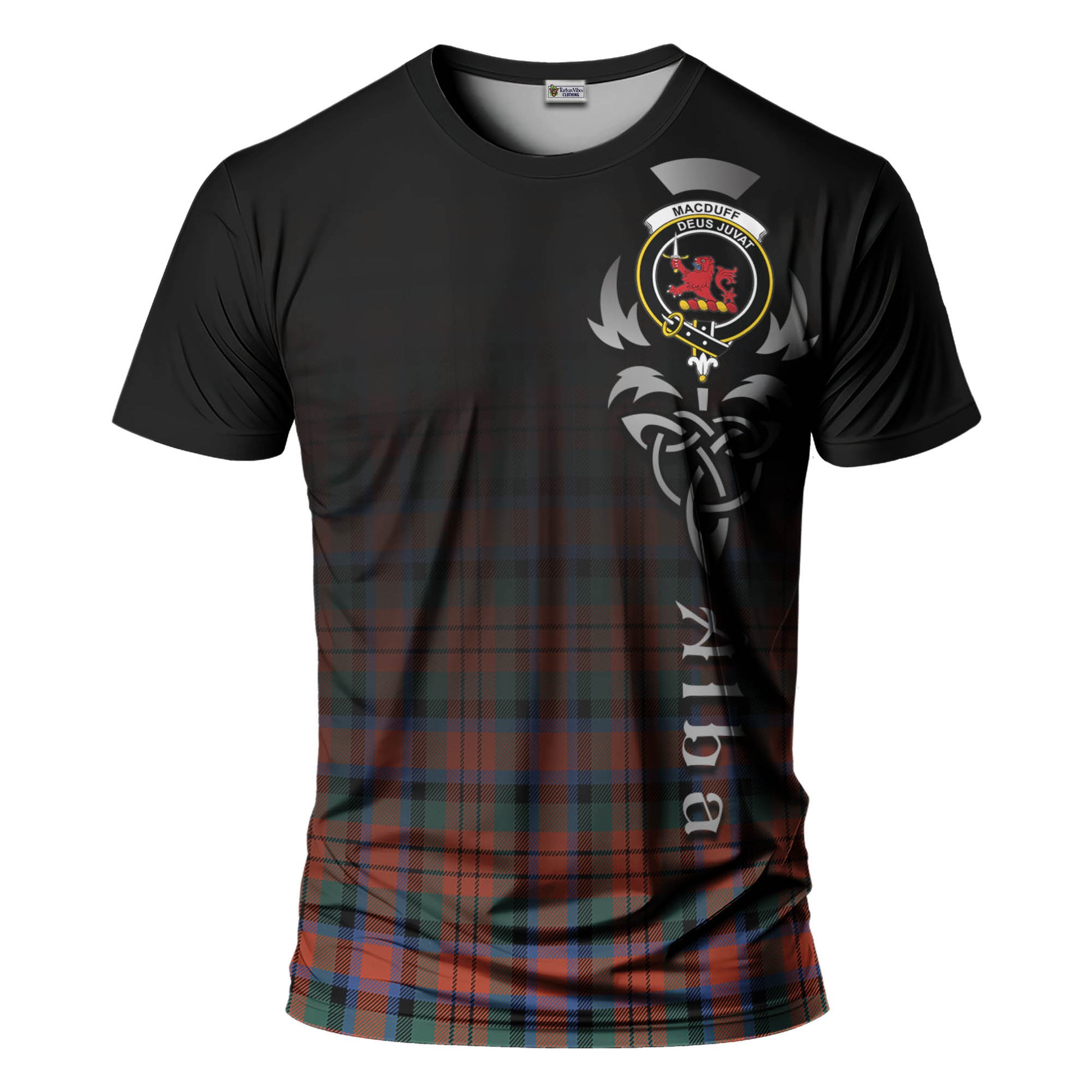 Tartan Vibes Clothing MacDuff Ancient Tartan T-Shirt Featuring Alba Gu Brath Family Crest Celtic Inspired