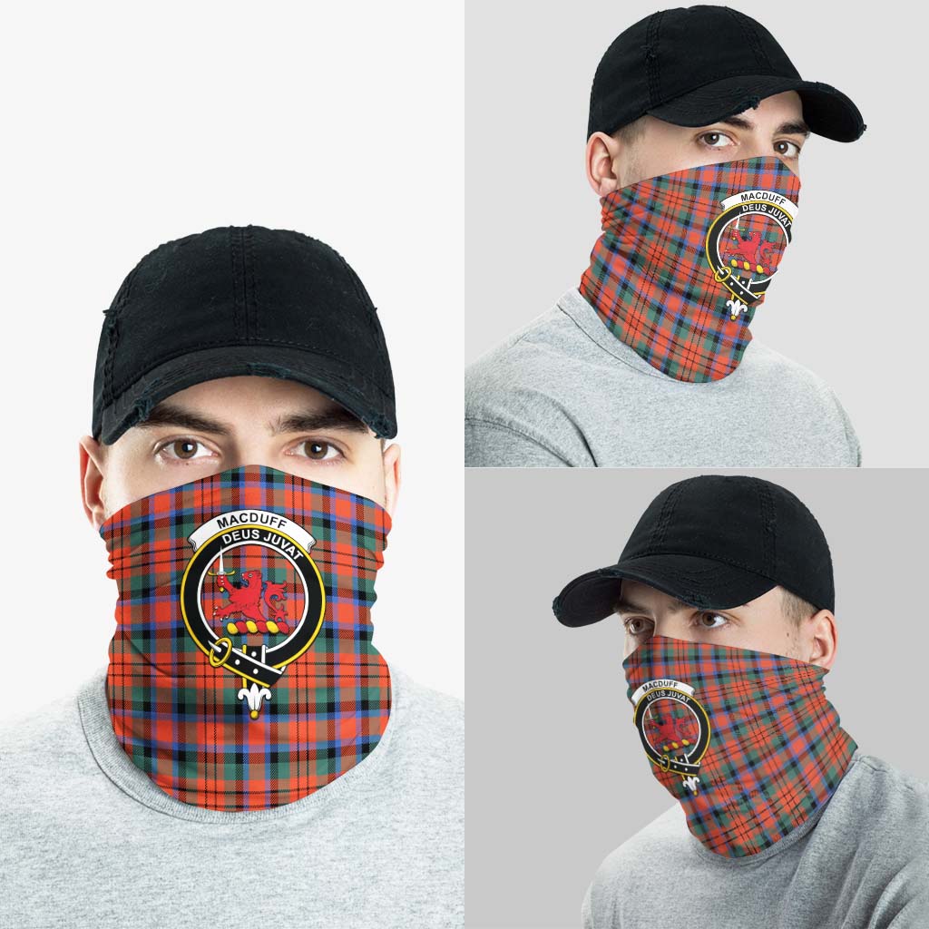 MacDuff Ancient Tartan Neck Gaiters, Tartan Bandanas, Tartan Head Band with Family Crest