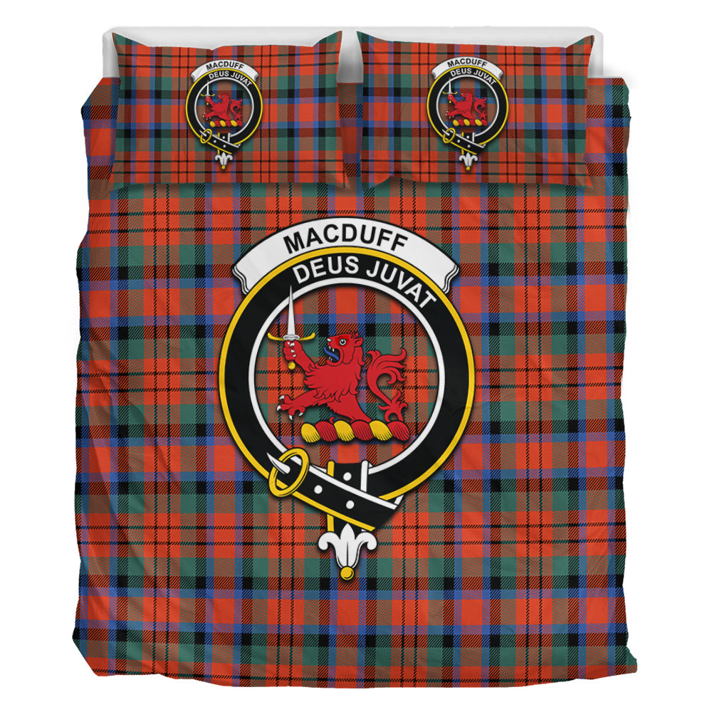 MacDuff Ancient Tartan Bedding Set with Family Crest - Tartan Vibes Clothing