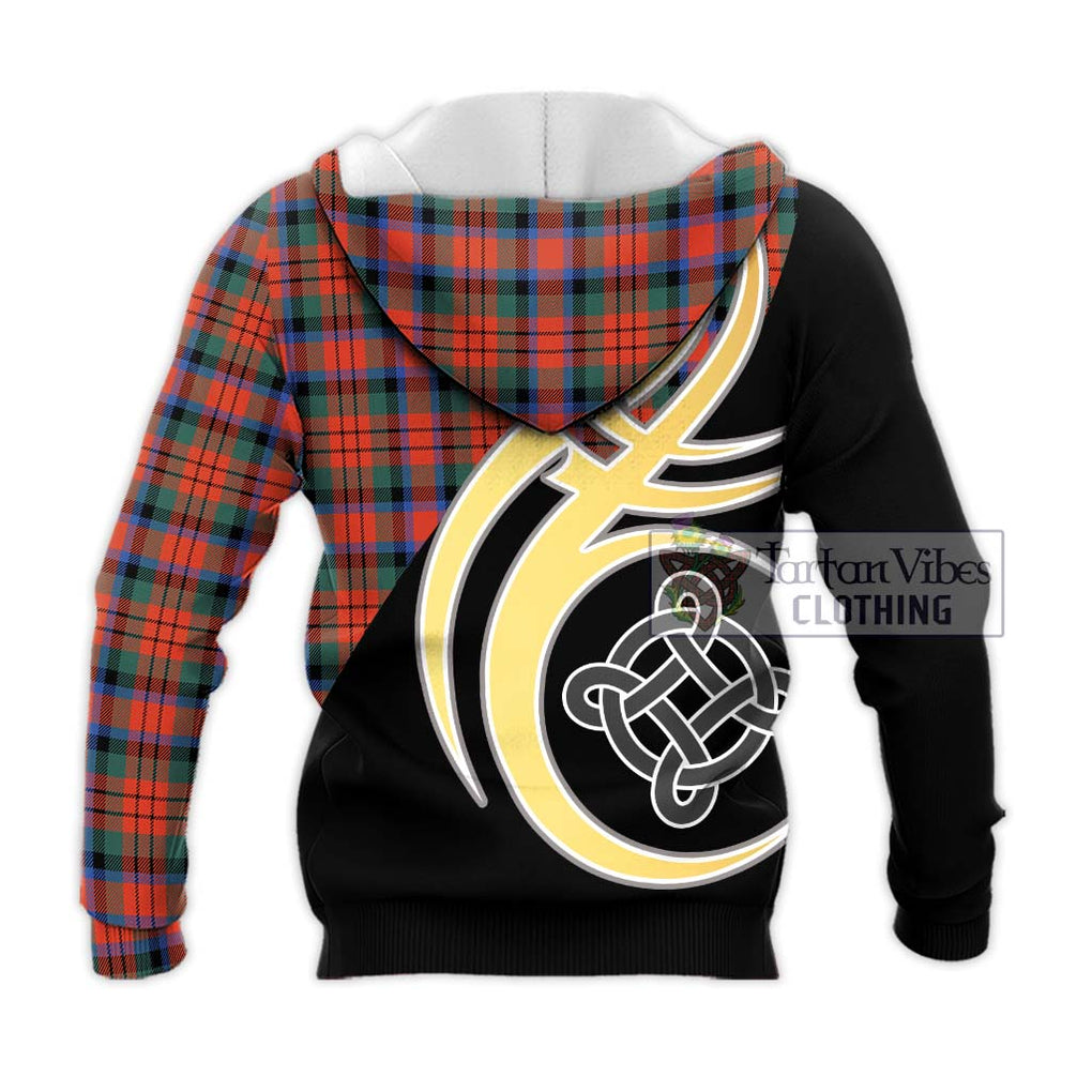 MacDuff Ancient Tartan Knitted Hoodie with Family Crest and Celtic Symbol Style - Tartan Vibes Clothing