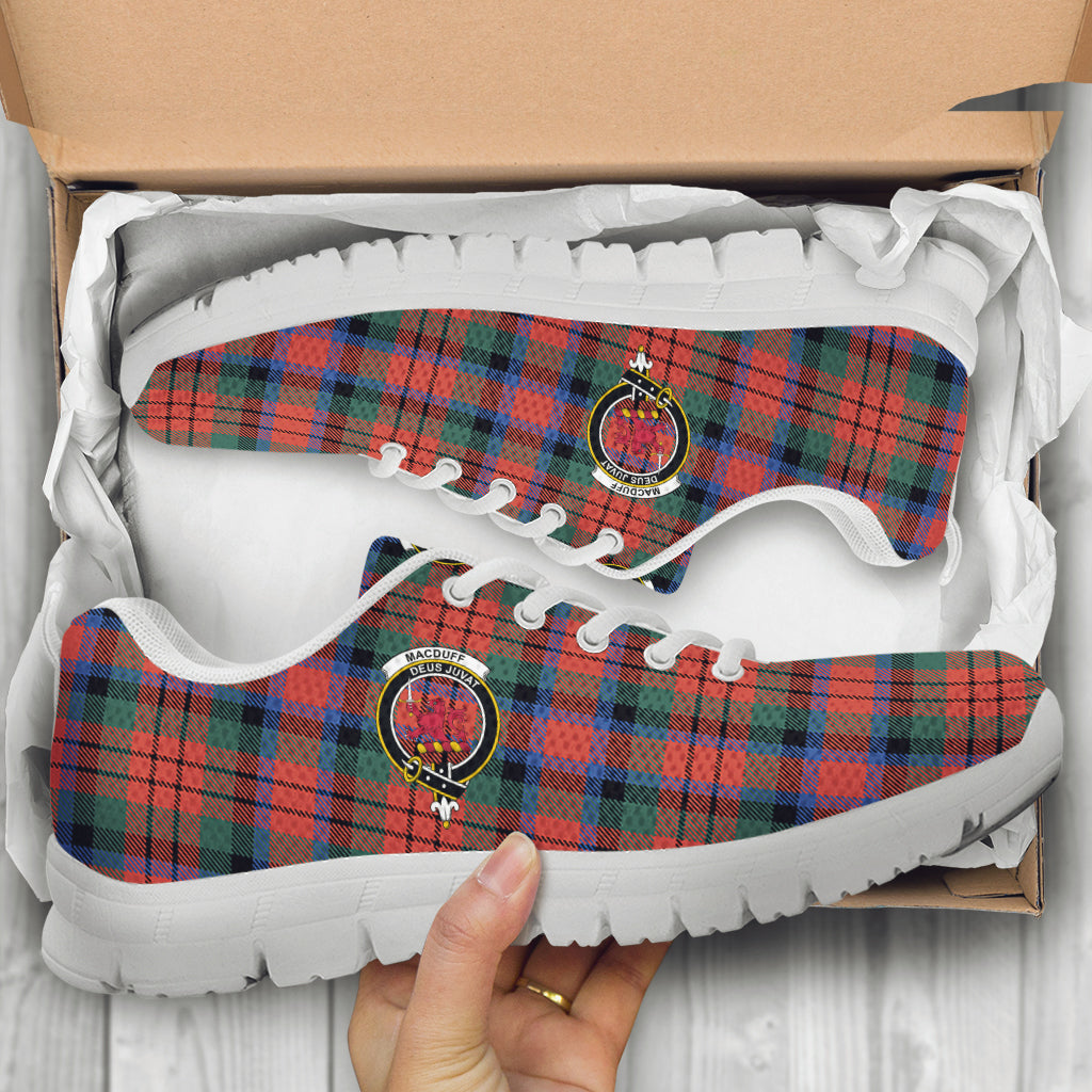 MacDuff Ancient Tartan Sneakers with Family Crest - Tartan Vibes Clothing