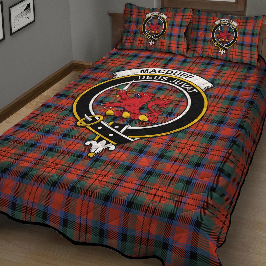 MacDuff Ancient Tartan Quilt Bed Set with Family Crest - Tartan Vibes Clothing