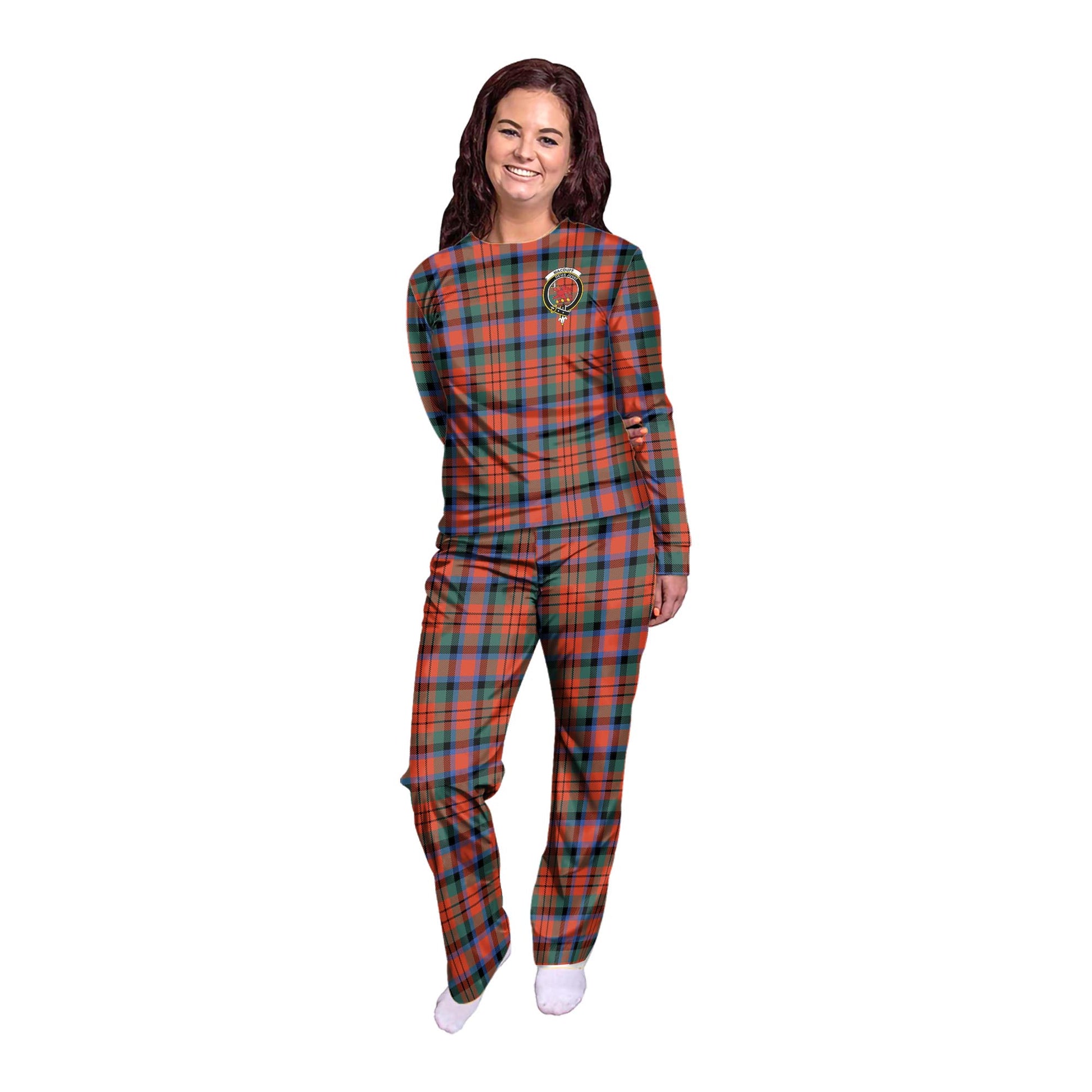 MacDuff Ancient Tartan Pajamas Family Set with Family Crest - Tartanvibesclothing