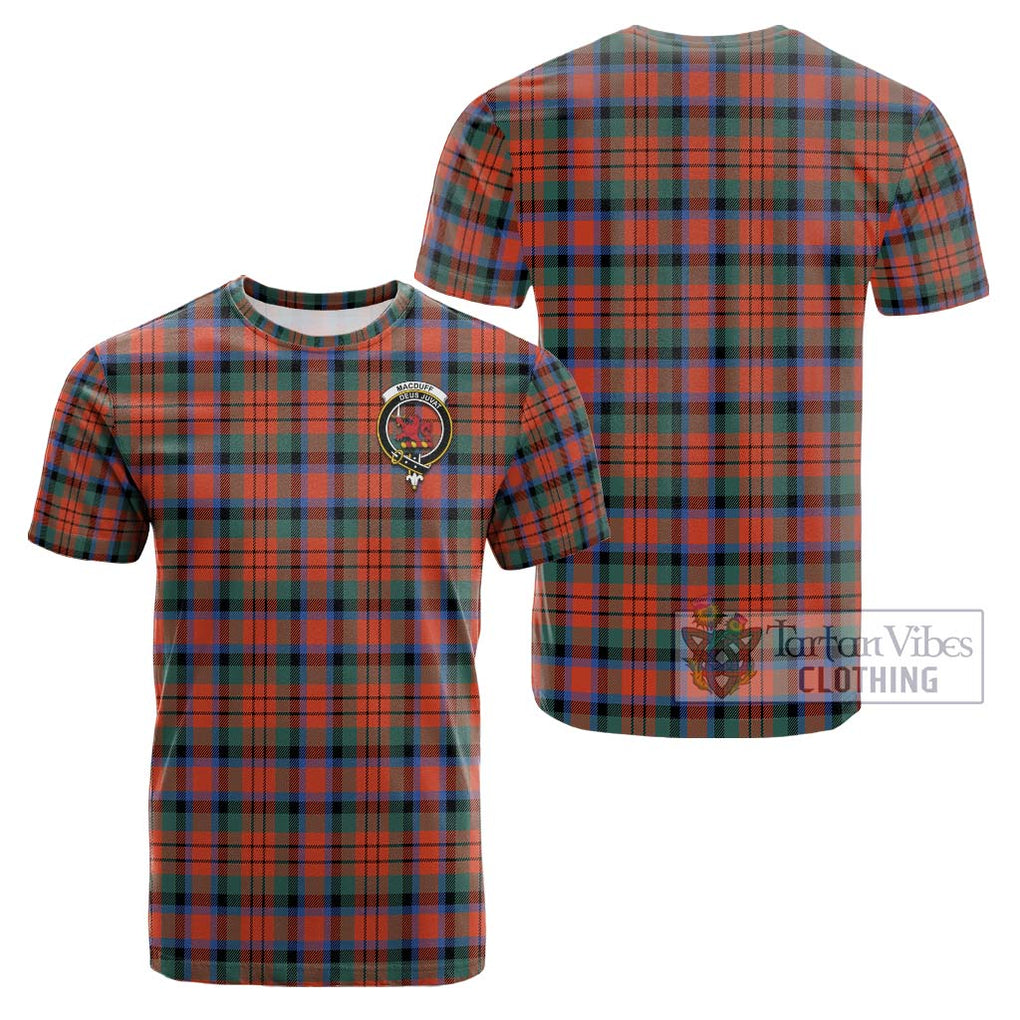 MacDuff Ancient Tartan Cotton T-Shirt with Family Crest Kid's Shirt - Tartanvibesclothing Shop