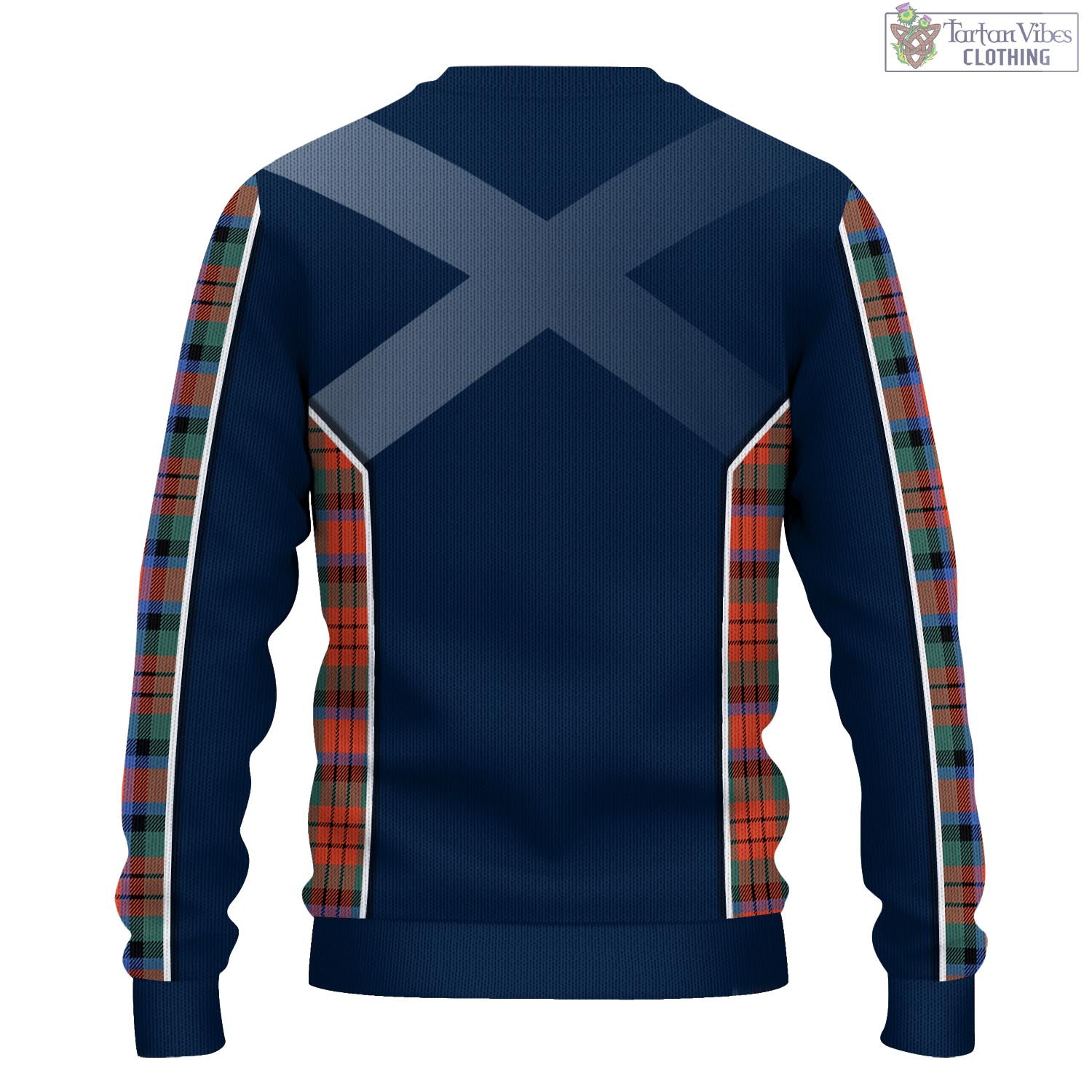 Tartan Vibes Clothing MacDuff Ancient Tartan Knitted Sweatshirt with Family Crest and Scottish Thistle Vibes Sport Style