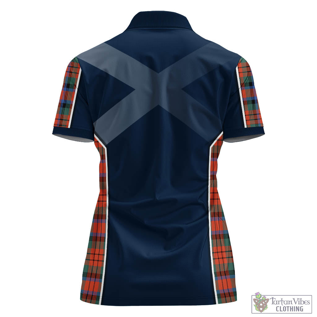 Tartan Vibes Clothing MacDuff Ancient Tartan Women's Polo Shirt with Family Crest and Scottish Thistle Vibes Sport Style