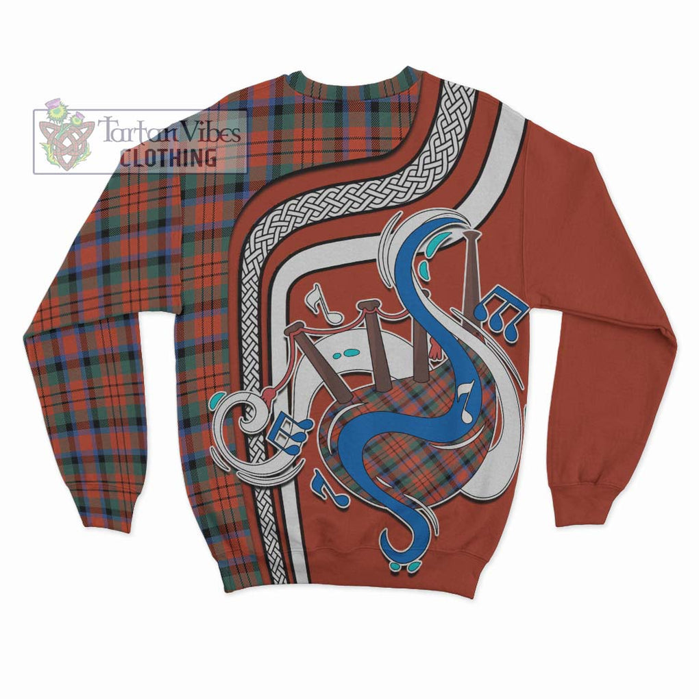 Tartan Vibes Clothing MacDuff Ancient Tartan Sweatshirt with Epic Bagpipe Style