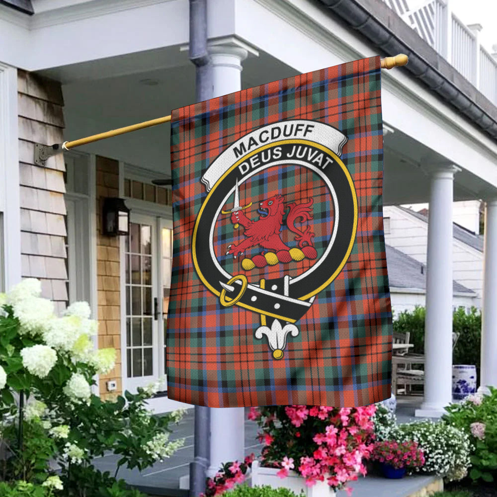 MacDuff Ancient Tartan Flag with Family Crest - Tartan Vibes Clothing