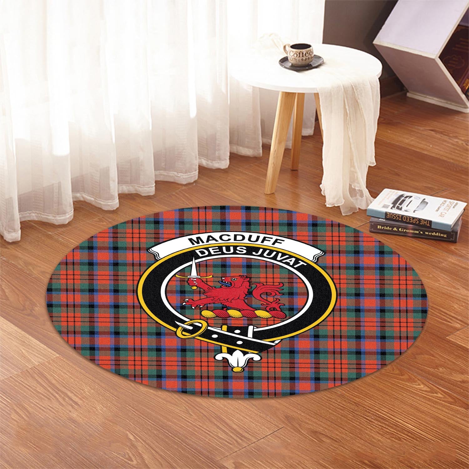 macduff-ancient-tartan-round-rug-with-family-crest