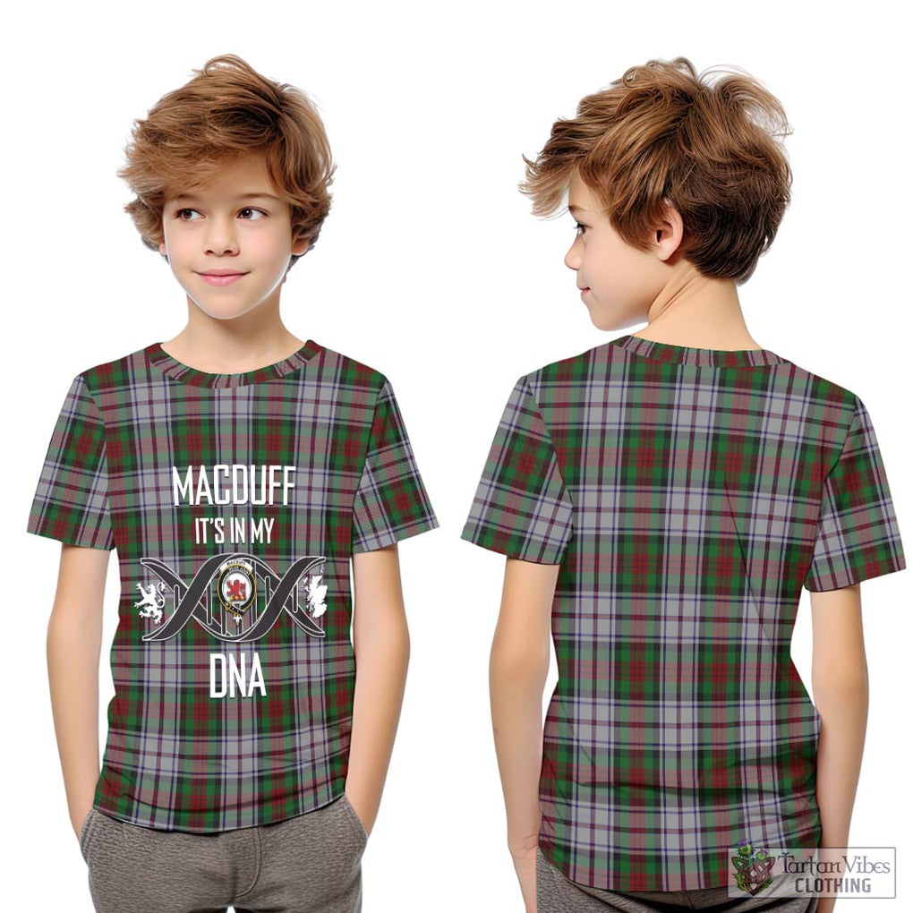 MacDuff Dress Tartan Kid T-Shirt with Family Crest DNA In Me Style Youth XL Size14 - Tartanvibesclothing Shop