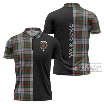 MacDuff Dress Tartan Zipper Polo Shirt with Family Crest and Half Of Me Style