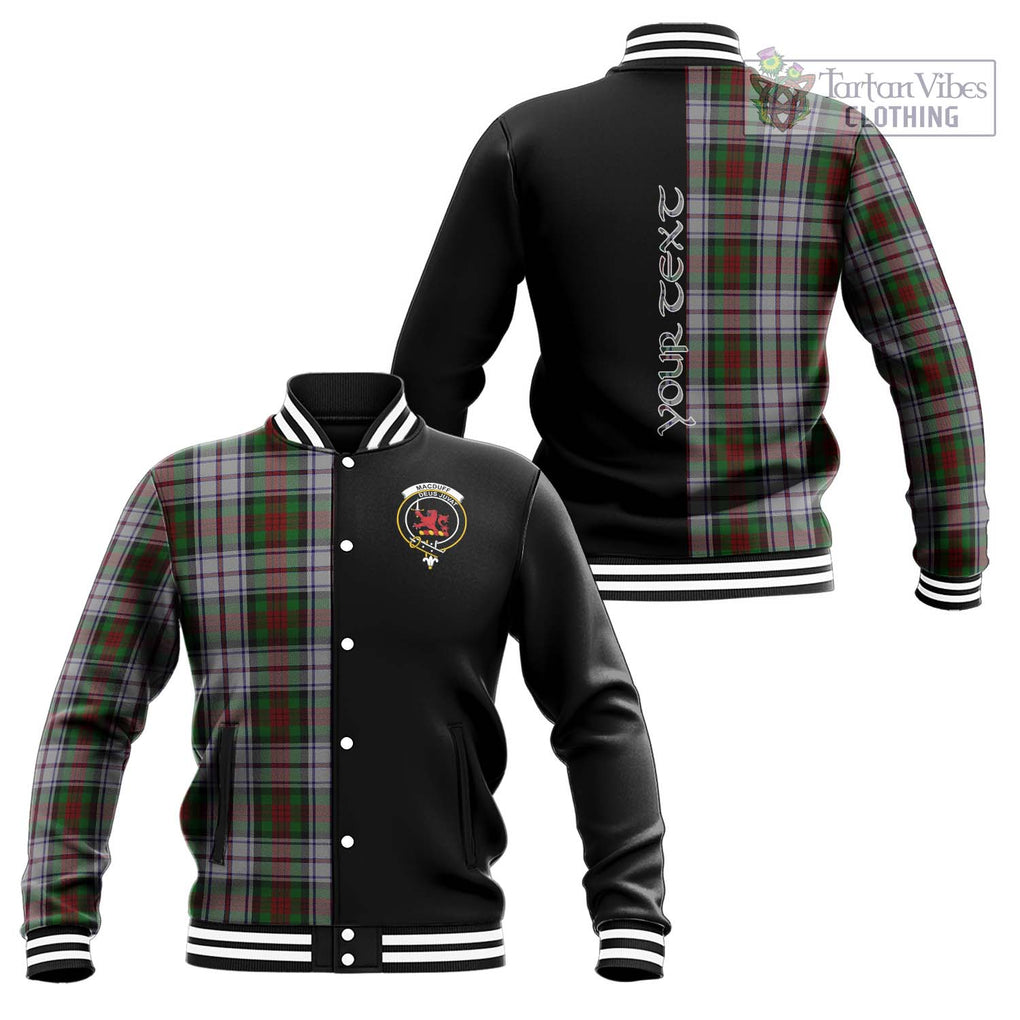 MacDuff Dress Tartan Baseball Jacket with Family Crest and Half Of Me Style Unisex - Tartanvibesclothing Shop