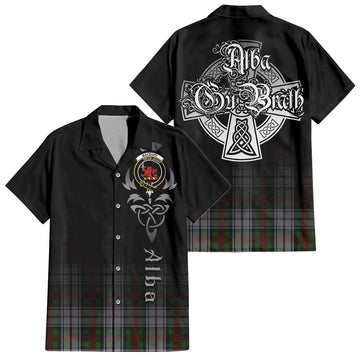 MacDuff Dress Tartan Short Sleeve Button Up Shirt Featuring Alba Gu Brath Family Crest Celtic Inspired