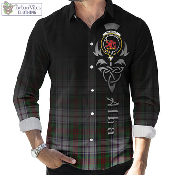 MacDuff Dress Tartan Long Sleeve Button Up Featuring Alba Gu Brath Family Crest Celtic Inspired