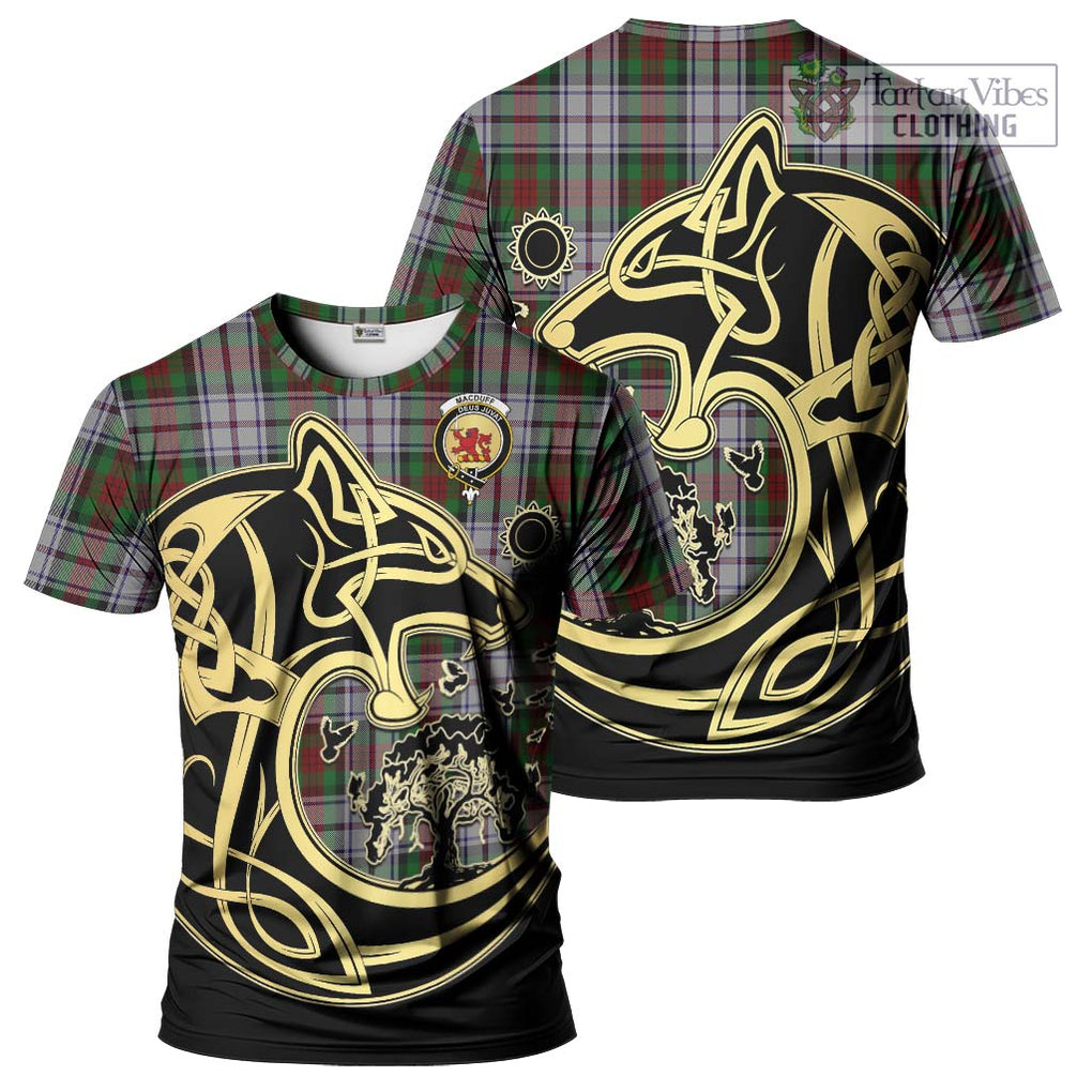 MacDuff Dress Tartan T-Shirt with Family Crest Celtic Wolf Style Kid's Shirt - Tartan Vibes Clothing