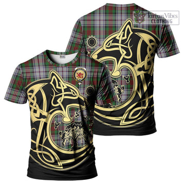 MacDuff Dress Tartan T-Shirt with Family Crest Celtic Wolf Style