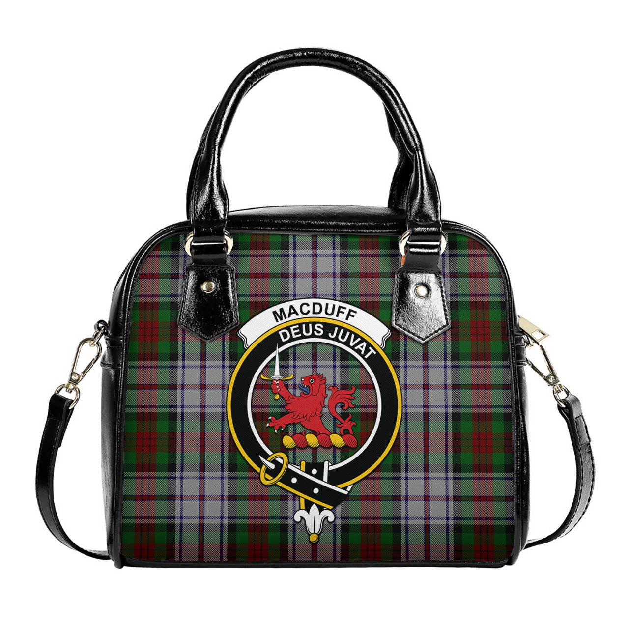 MacDuff Dress Tartan Shoulder Handbags with Family Crest One Size 6*25*22 cm - Tartanvibesclothing