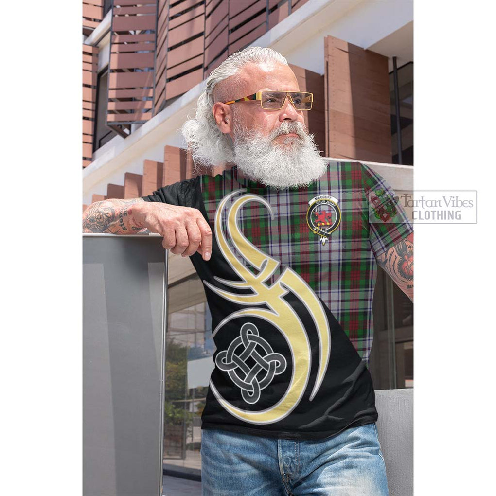 Tartan Vibes Clothing MacDuff Dress Tartan Cotton T-shirt with Family Crest and Celtic Symbol Style