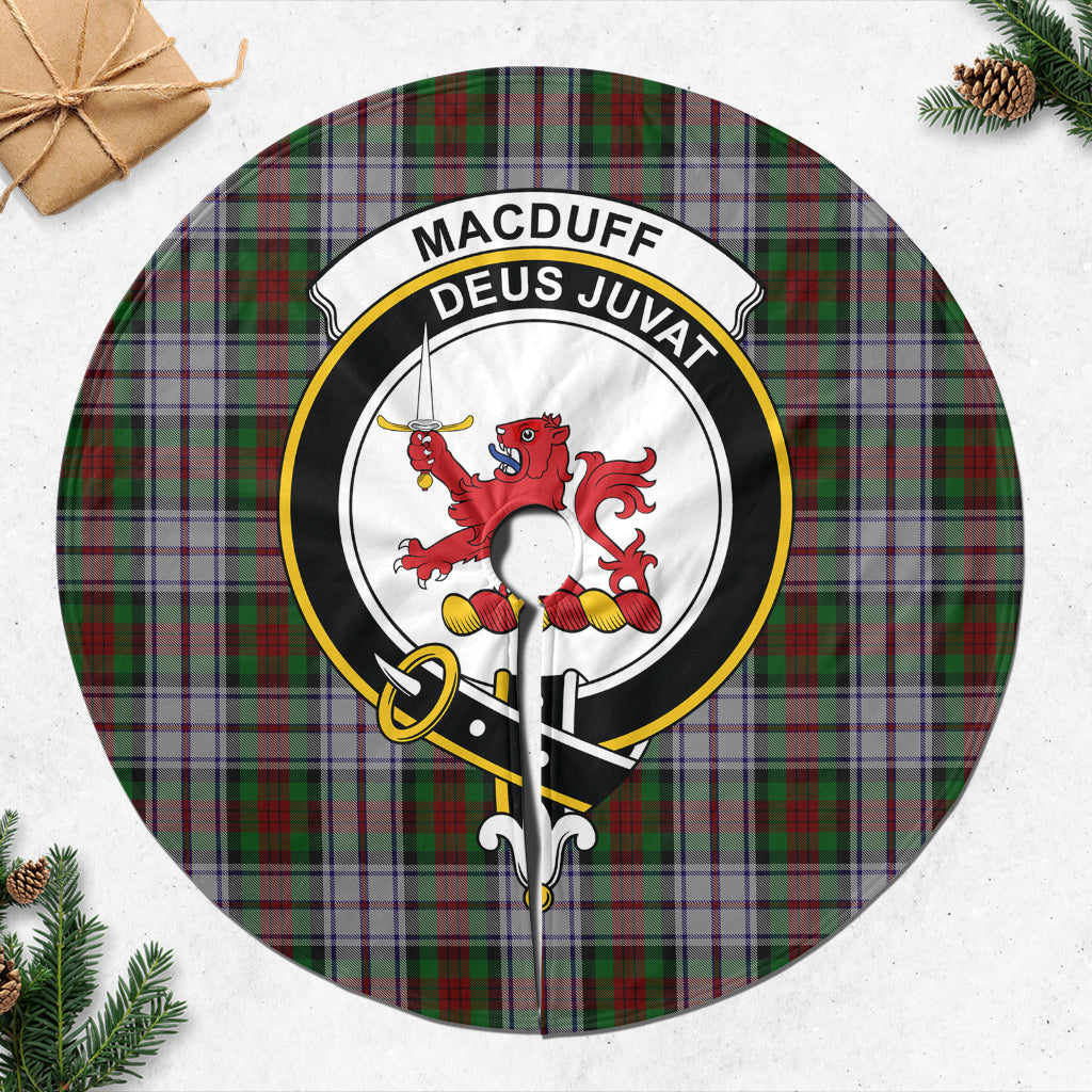 MacDuff Dress Tartan Christmas Tree Skirt with Family Crest - Tartanvibesclothing