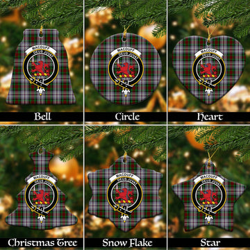 MacDuff Dress Tartan Christmas Ceramic Ornaments with Family Crest