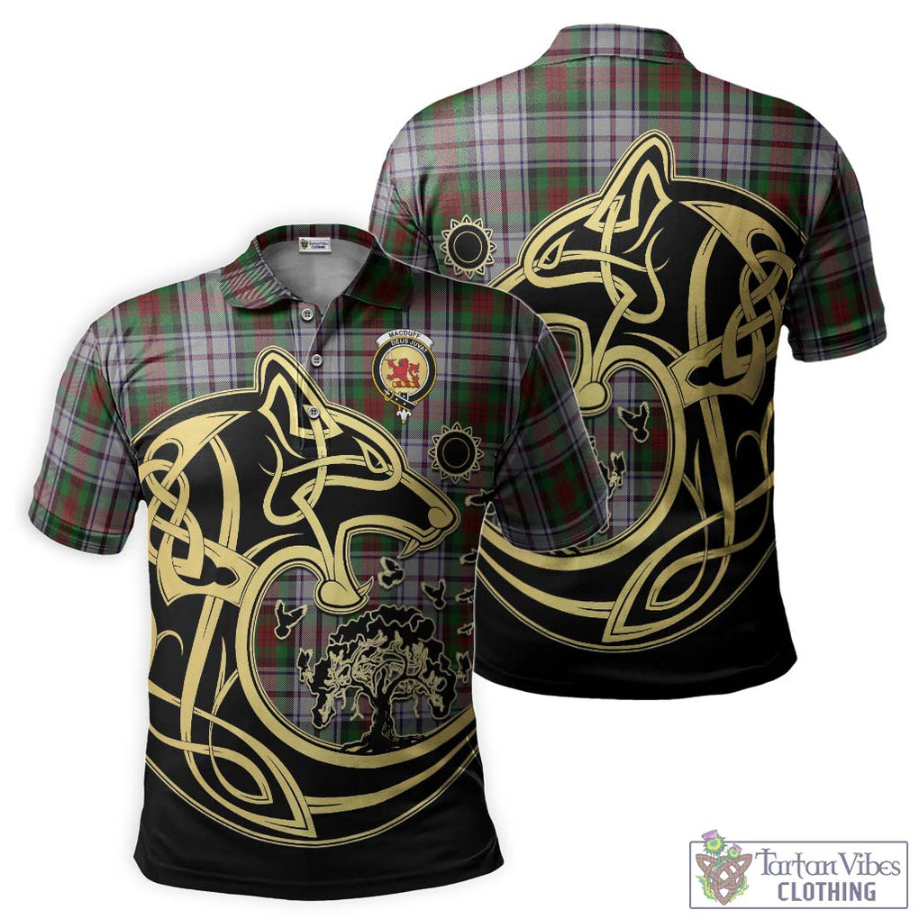 MacDuff Dress Tartan Polo Shirt with Family Crest Celtic Wolf Style Kid - Tartanvibesclothing Shop