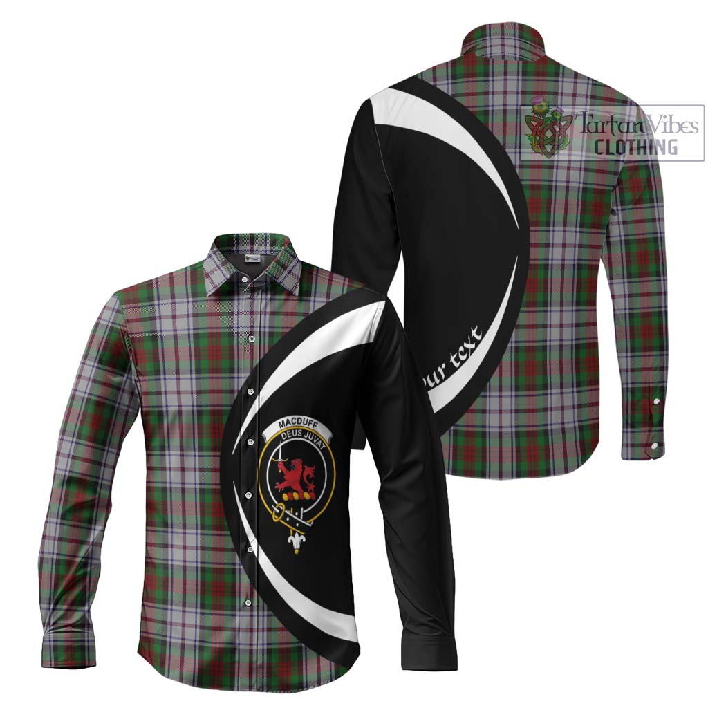 MacDuff Dress Tartan Long Sleeve Button Up with Family Crest Circle Style Men's Shirt S - Tartan Vibes Clothing