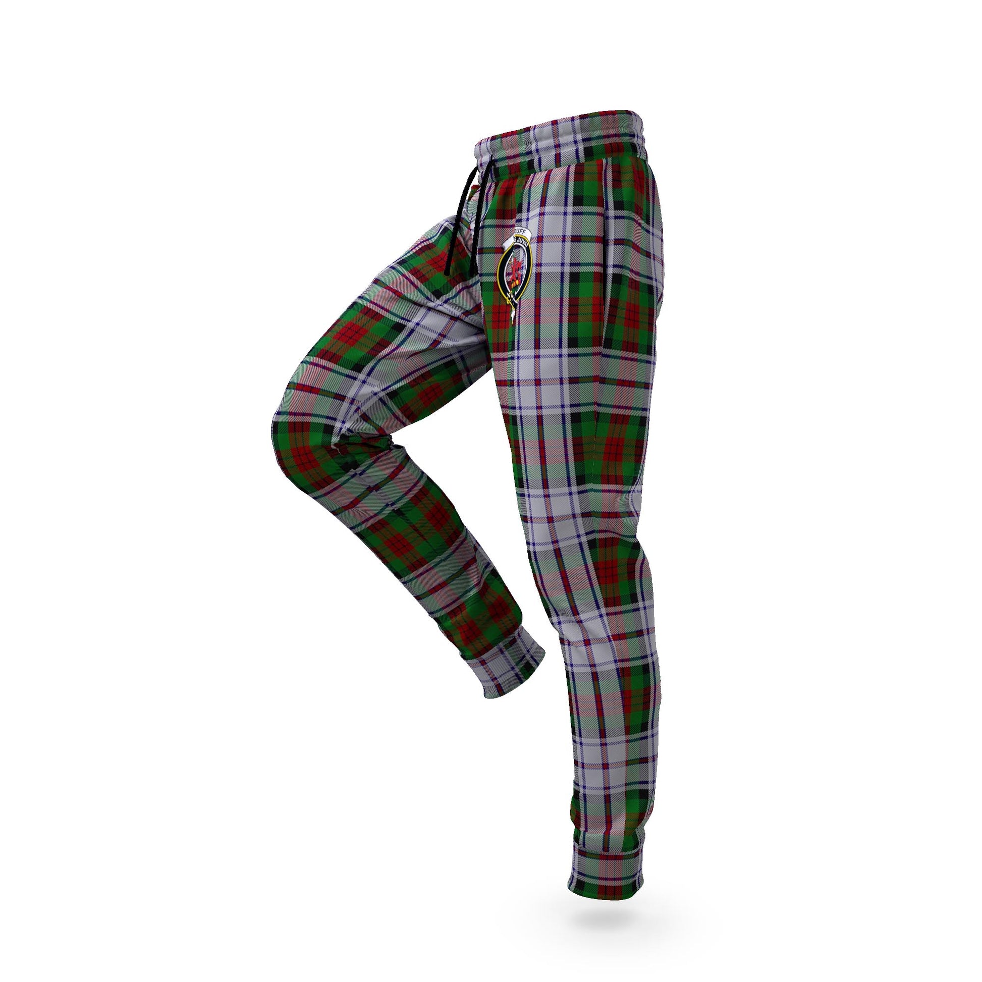 MacDuff Dress Tartan Joggers Pants with Family Crest S - Tartanvibesclothing