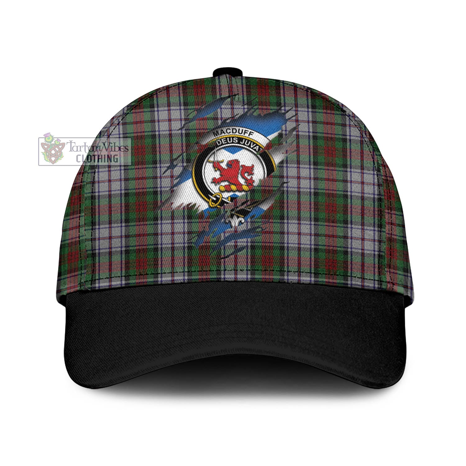 Tartan Vibes Clothing MacDuff Dress Tartan Classic Cap with Family Crest In Me Style